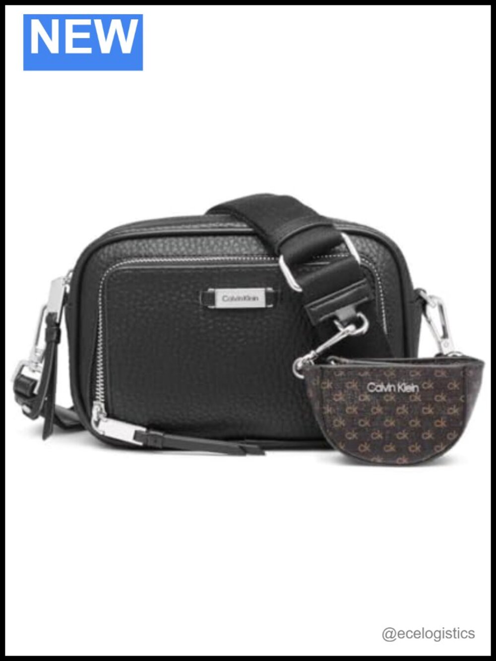 Vegan Leather Crossbody Camera Bag with Organizational Pockets